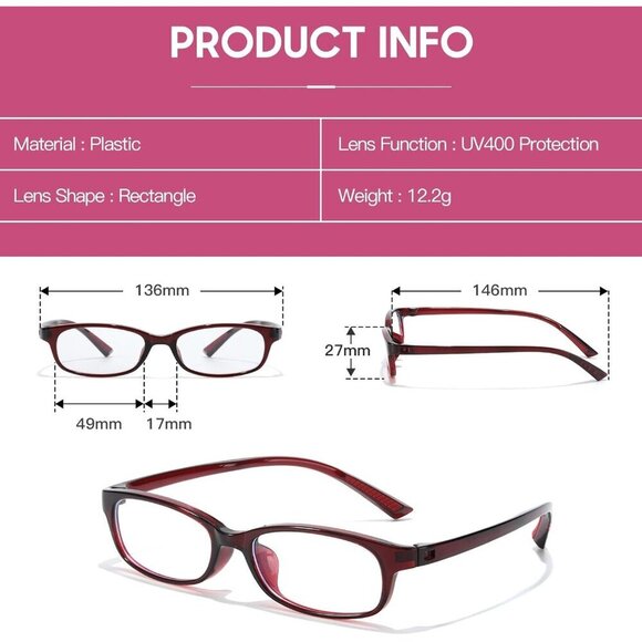 Women Blue Light Glasses Small Rectangle Frame Anti Eyestrain Y2K Style main image 3